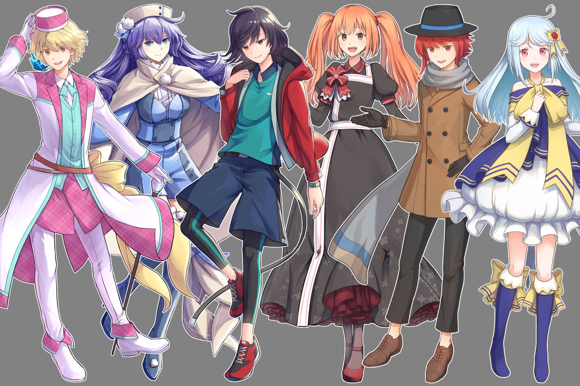 免費角色立繪 Free Anime Character Art Pack: 6 Characters - 4 Expressions 封面