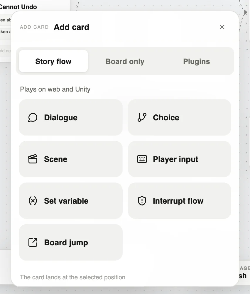 Double-click the board to open “Add card”