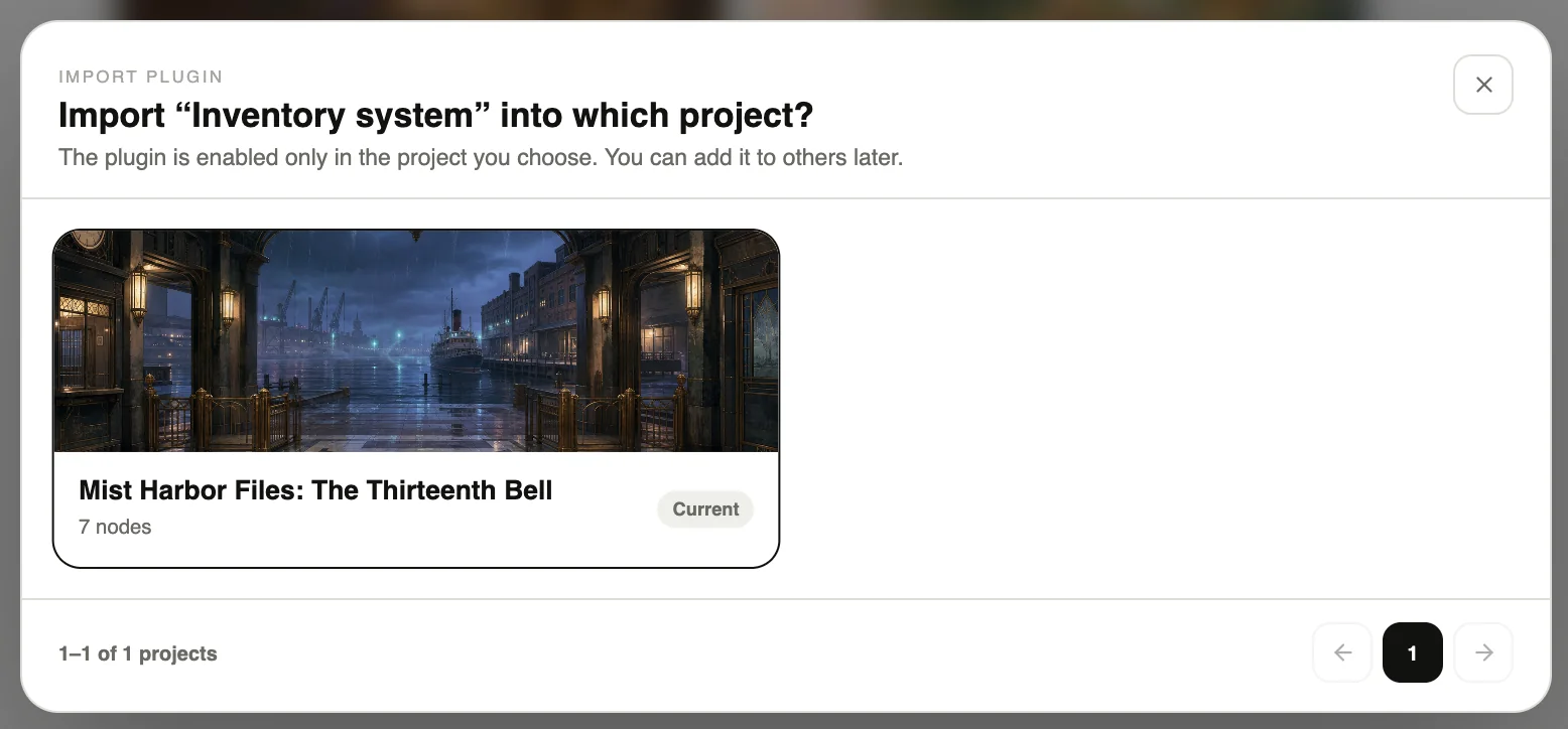Choose the project