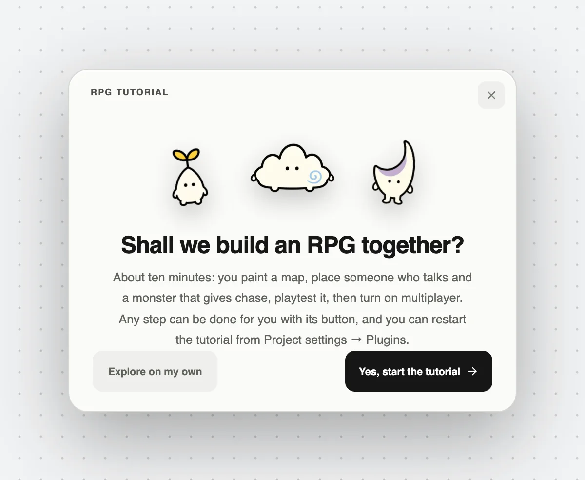 After you press “Start guided tour”, this invitation appears first